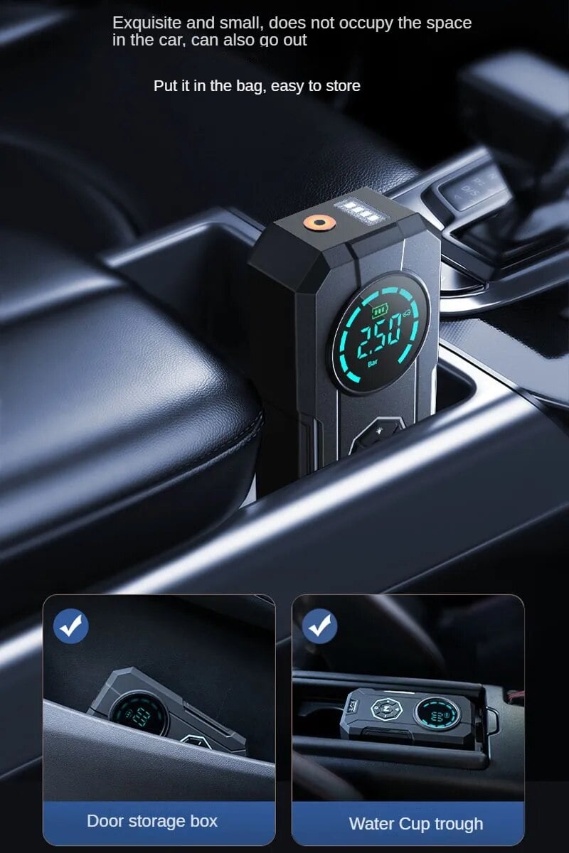 All-in-One Solution! Rechargeable Portable Air Pump, Inflates Tires, Balls & Air Beds