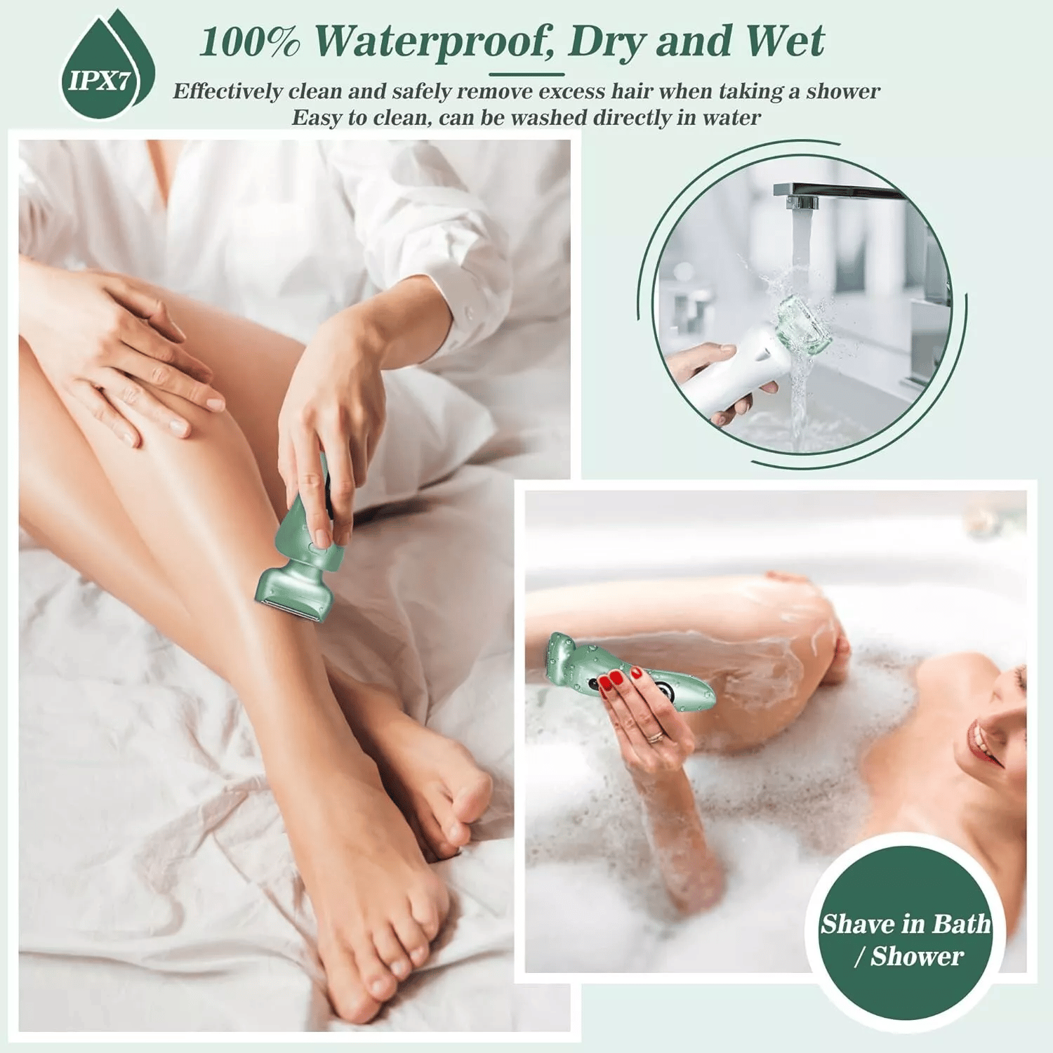 Shave Wet or Dry, Your Choice! Multifunctional Waterproof Women's Razor, Pamper Your Skin in the Shower